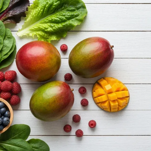 Fresh African Mangoes and healthy ingredients